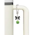 thumbnail image 3 of Delight Jewelry 10mm Lime Green Crystal Drop - Silvertone Bow Charm Accessory for Tumblers and Thermal Cups, 3 of 4