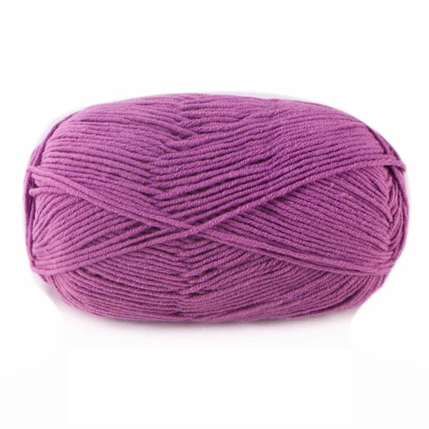 Yuarrent Hilo de ganchillo, hilo de tejer multicolor, artesanías para ropa de bebé, juego de madejas de hilos flexibles, artes de 4 capas para Artesanía 08 púrpura