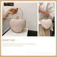 thumbnail image 3 of Miangastore Evening Clutch Bag Heart Shaped Handbag Pink Pu Metal Wear-Out Protection Small Size For Women Wedding, 3 of 9