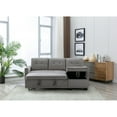 thumbnail image 4 of Reversible Sleeper Sofa, bed,Sectional Storage Sofa Bed,2 seats Corner Sofa Bed With big Storage chaise,, skin-feeling velvet fabric for Living Room Furniture Light Grey, 4 of 9