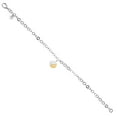 thumbnail image 3 of Gem Stone King Made in Italy 925 Silver and 10K Yellow Gold Lab Grown Diamond Round Link Chain Bracelet for Women with YingYang Charm, 3 of 5