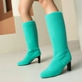 thumbnail image 2 of YLYL Knee High Boots for Women Fur Round Toe High Heels Mid Calf Boots, 2 of 9