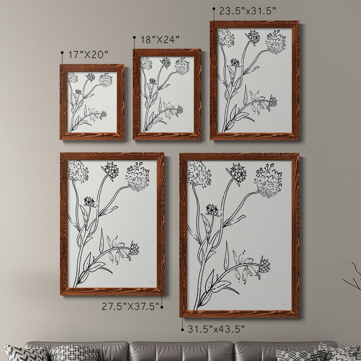 Botanical Study I - Premium Framed Canvas 2 Piece Set - Ready to Hang