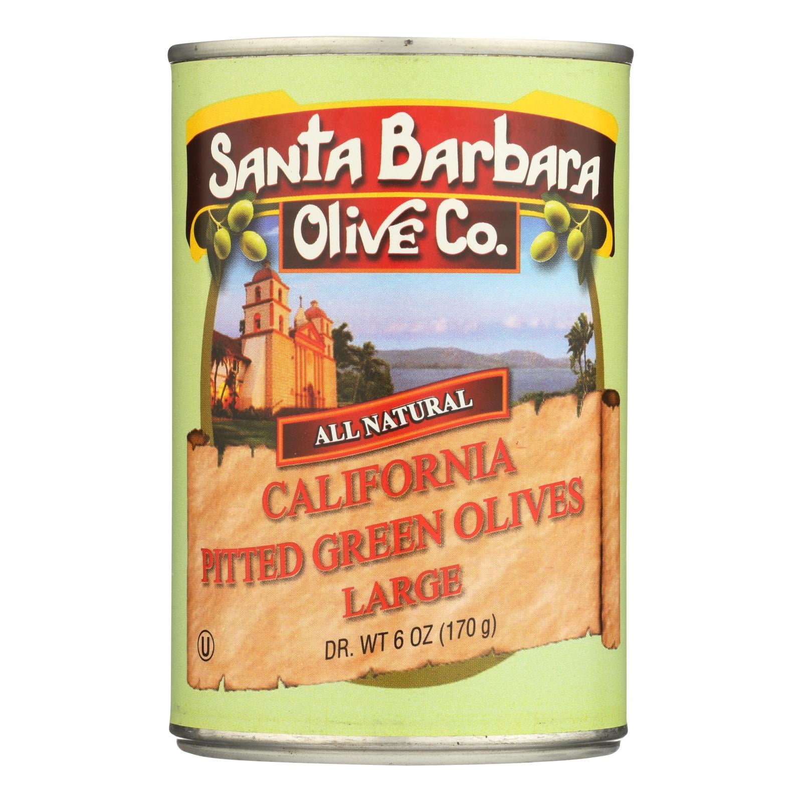 (12 Pack) Santa Barbara Olive Co. Kosher California Pitted Large Green