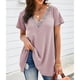 thumbnail image 2 of Camiseta de cuello en V para mujer, camiseta de manga corta para mujer, camiseta informal de manga corta para mujer, camiseta de manga corta ultra sensible, 2 of 6