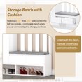 thumbnail image 6 of Harper & Bright Designs Hall Tree with Bench and Shoe Storage, Mudroom Bench with Coat Rack and Pegboard and 4 Hooks for Hallway Living Room, White, 6 of 19