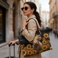 thumbnail image 2 of ZUXONGSY Highland Cow Sunflower Print Tote Bag for Women Lightweight Top Handle Bag Fashion Top Handle Satchel with Zipper for Excursions Shopping, 2 of 6