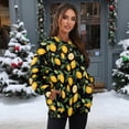 thumbnail image 3 of Xoenoiee Lemon Leaves Print Sweatshirt for Women Oversized Crewneck Long Sleeve Pullover Fleece Top 2025 Fall Winter Fashion Outfits Clothes, Size S, 3 of 7