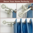 thumbnail image 2 of Antique White Double Curtain Rods for Window 36-72", Double Drapery Rods with Round Cage & Barrel Finials, Adjustable 1-Inch Front and 5/8 Inch Back Dual Curtain Rod, 2 of 12