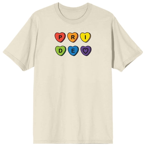 Pride - Rainbow Candy Hearts Beige T-Shirt