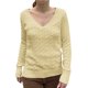thumbnail image 1 of Suéter de Punto de Larga para Mujer, Moda de Otoño, Cuello en V, Jersey Ajustado, Ropa Informal de Trabajo para Otoño. Amarillo L, 1 of 7