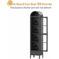 thumbnail image 3 of 73 in Tall Narrow Arched Bookcase, Metal Arched Storage Cabinet with Glass Door & Drawer, Modern Black Pantry Cabinet for Living Room, Kitchen, Office - Easy Assembly, 3 of 7