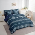 thumbnail image 3 of Castle Fairy Kids Teens Bohemian Aztec Twin Bedding Sets,Blue White Bedding Comforter Set, 3 of 8