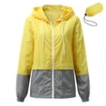 thumbnail image 2 of xiaxaixu Women Packable Rain Jacket Outdoor Color Block Hooded Windbreaker, 2 of 9