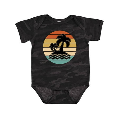 

Inktastic Retro Sunset Palm Trees Tropical Vacation Gift Baby Boy or Baby Girl Bodysuit