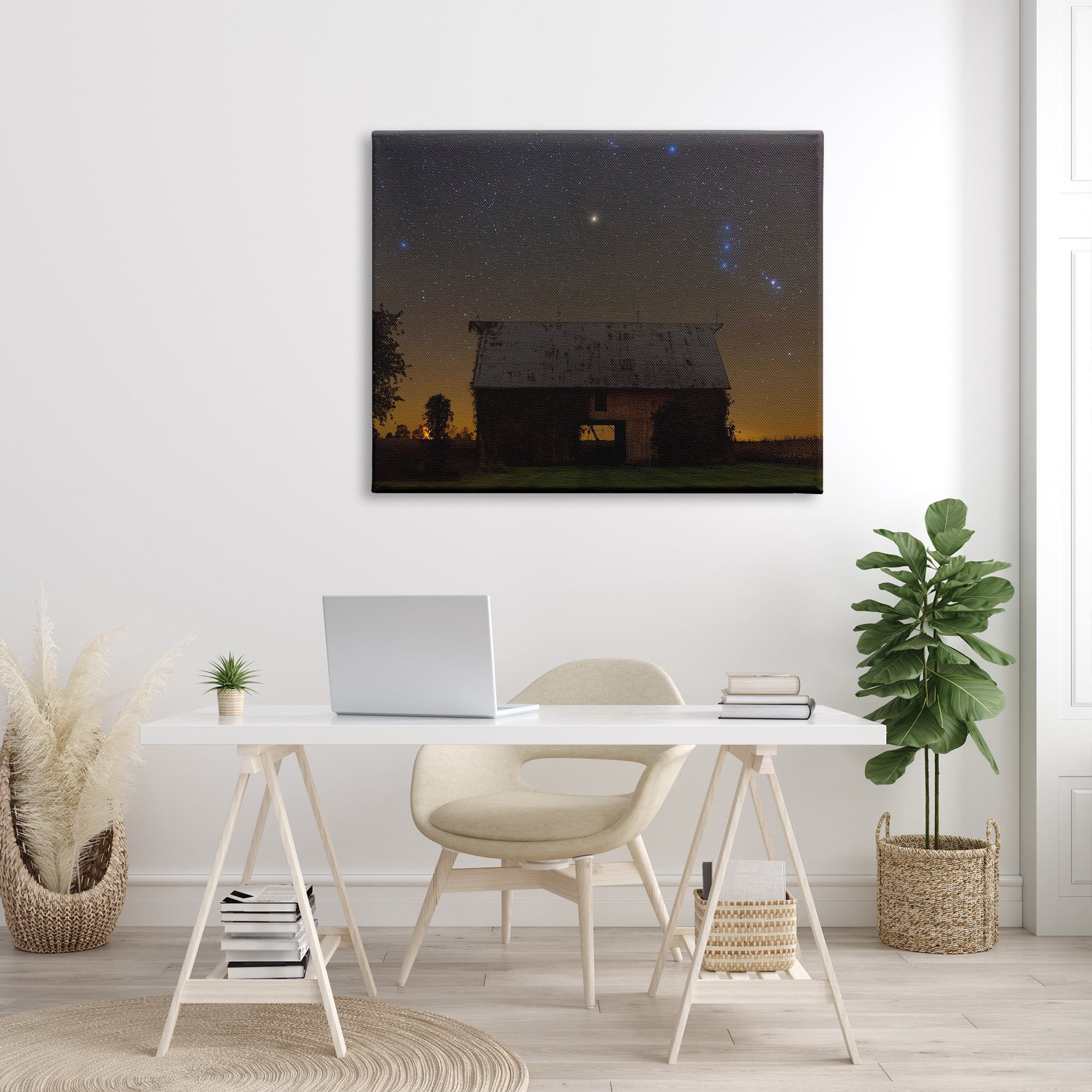 Stupell Industries Luminous Stars Shining Nighttime Constellations Quiet Cabin Photograph Gallery Wrapped Canvas Print Wall Art, Design by Royce Bair