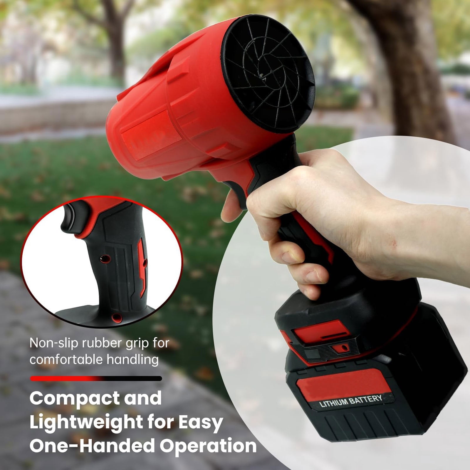 Leaf Blower Cordless, Mini Blower with 2×4.0Ah Batteries & Charger, Lightweight Electric Handheld Blower for Lawn Care, Patio Cleaning, Dust Cleaner, Snow Blower