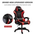 thumbnail image 3 of Graflsoa Ergonomic Multi-Functional Gaming Chair with Adjustable Recline, Lumbar Massage, and Swivel Base for Office, Home, and Gaming Use - Red/Black Leather Design, 3 of 7