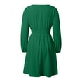 thumbnail image 3 of Mini Dress Deep V Sexy Dress Long Sleeve Dress For Women A Line High Waisted Casual Flowy Dress Ruffle Maxi Dress Flowing Dresses for Women Cute Summer Outfits for Women Wrap Dress for Women Summer, 3 of 4