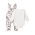 Jessica Simpson Baby Girl Bodysuit & Flutter Overalls, 2Piece Set