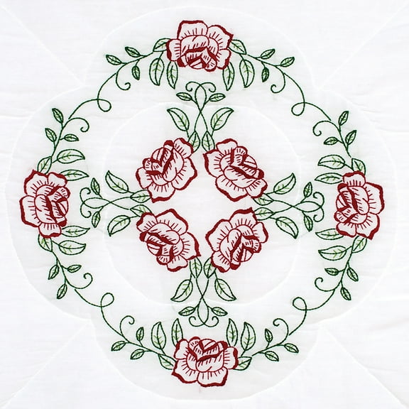 Jack Dempsey Quilt Blocks 18" Circle Of Roses