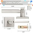 thumbnail image 3 of Knobelite (2 Pack Square Door Lever Interior Bedroom or Bathroom Lever Door Handle, Privacy Door Lever in Satin Nickel,with Locking Keyless Lever for Right & Left Sided Doors Heavy Duty, 3 of 6