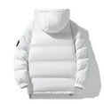 thumbnail image 6 of Puffer Jacket Men Winter Warm Hooded Down Jacket Zip Up Parka Padded Outwear Relaxed Fit Puffer Jacket Mens Jackets White XL, 6 of 6