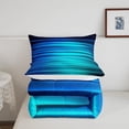 thumbnail image 5 of Manfei Stripes Ombre Queen Comforter Set, Abstract Line Bedding Comforter Set, 3-Piece, 5 of 8