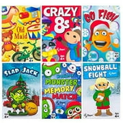 Regal Games Holiday Edition 6 Pack Classic Kids Card Games (Old Maid, Go Fish, Slap Jack, Crazy 8's, War, and Silly Monster Memory Match)
