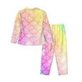 thumbnail image 2 of Uemuo Fish Scale Pattern Womens Pajama Sets,PJ Set for Women,Pajamas for Women Logo,Long Sleeve Pajama Set for Women,Soft Long Sleeve Top With Pants-, 2 of 9