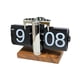 thumbnail image 1 of Reloj de escritorio plegable con base de madera, digital, vintage, automático, con cambio de página automático Acero inoxidable 12h, 1 of 6