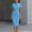 Lake Blue, variant on Morttic Women's Puff Sleeve Ruched Bodycon Midi Dress – Round Neck Office Work Sheath Solid Color Waist-Accented Slim Fit Dress White,S