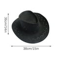 thumbnail image 3 of Penkiiy Cowboy Hats Faux Suede Cowgirl Hat Western Party Hats with Cowboy Bandana for Men Women Mongolian Hat Sunshade Cap Jazz Hat Black, 3 of 4