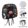 thumbnail image 3 of Joker Folie A Deux Car Headrest Cover 2 Pcs Vehicles Seat Pillow Cover Protector Accessories Decor Auto Front/Rear Seats Head Rest Cover 2 Pcs Universal Fit Most Cars Sedan SUV Van, 3 of 7