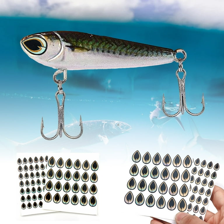 SANWOOD 70/72Pcs 3D Fishing Lure Eyes Luminous Realistic Self Adhesive  Plastic Artificial Simulation Stickers Fish Lures Accessories 