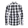 thumbnail image 2 of TKKCS Mens Flannel Plaid Shirt Button Down Collared Casual Long Sleeve Checkered Shacket with Chest Pocket White XL, 2 of 6