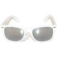 thumbnail image 3 of Kids Retro Sunglasses - Matte-White Frame / Mirror Polarized Lens, 3 of 6