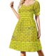 thumbnail image 1 of Vestido de manga corta con ladrillos amarillos, vestido de playa, vestido de mujer, trajes de verano 2025 para mujer, 1 of 7