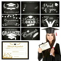 Clearance! Graduation Advice Cards 2025 Pack Of 8 | Black and Gold Advice for The Graduate Cards 2025 | Black and Gold Graduation Decorations 2025 | Grad Decorations