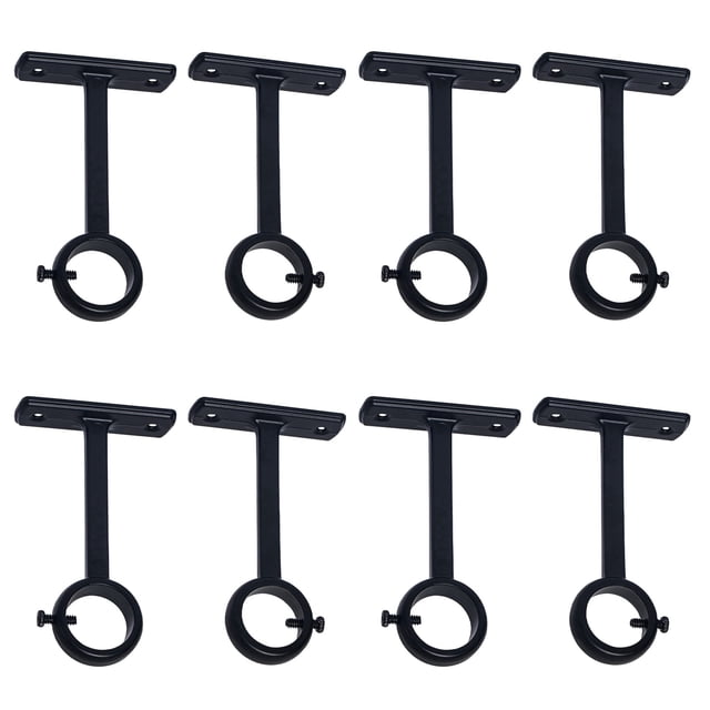 Soportes de Barra de Cortina Montados en El Techo, Soporte de Techo Resistente para Soporte de Barra de Cortina de 1 Pulgada (Juego de 8, Negro)