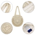 thumbnail image 2 of Bolso redondo de paja para mujer, bolso de playa de verano, bandolera de ganchillo con bolso de estilo bohemio tejido para vacaciones, viajes, compras y uso diario JFHHH pequeña, 2 of 5
