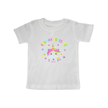 

Inktastic Grammy Loves Me with Cute Rainbow Unicorn Gift Baby Boy or Baby Girl T-Shirt