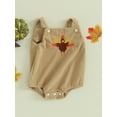 thumbnail image 3 of Liacowi Baby Girls Cual Sleeveless Romper Infant Turkey/Cake Print Bodysuit Thanksgiving Clothes 0-24M, 3 of 8