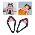 thumbnail image 3 of Decoración de auriculares estéreo shamjiam 2 piezas de gato desmontables negro rosa, 3 of 9