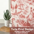 thumbnail image 4 of DriftAway Kitchen Curtains Toile Tier Linen Short Curtains Cafe 45 Inch Length for Living Room Bathroom Farmhouse French Country Vintage Printed Pattern Rod Pocket 2 Panels Red, 4 of 8