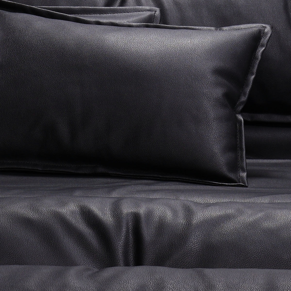 Lowestbest PU Leather Folding Floor Chair Sofa Bed w/2 Pillows, Black