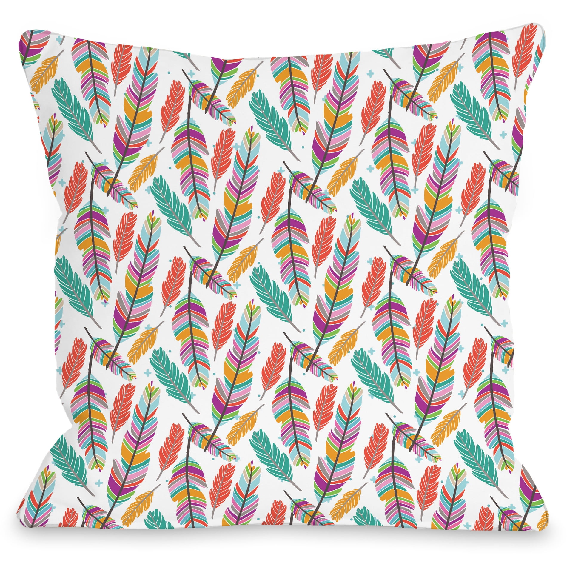 "Ruffle Your Feathers" Outdoor Throw Pillow by Pen & Paint, 20"x20