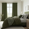 thumbnail image 4 of Topfinel Olive Green Linen 100% Blackout Pleated Window Shades, 52" x 84", 4 of 9