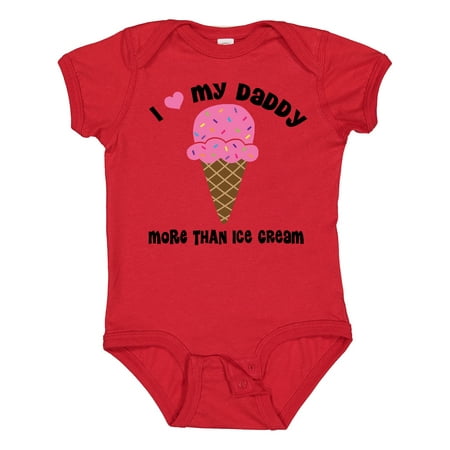 

Inktastic I Love Daddy More Than Ice Cream Gift Baby Girl Bodysuit