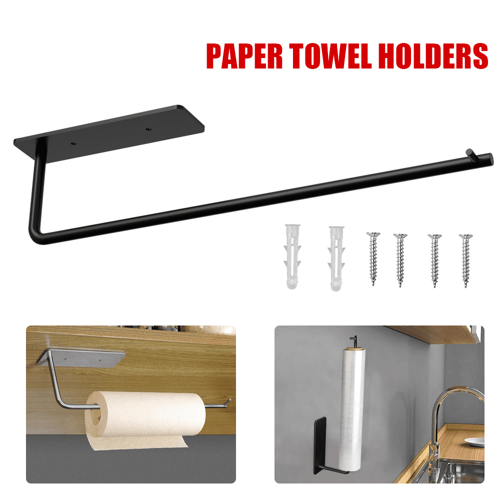 Stainless Steel Kitchen Roll Holder Wall Mounted Paper Towel Dispenser Tissue 